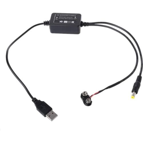 9V Battery Eliminator USB 5V Boost to 9V Cable for Multimeter Microphone Router