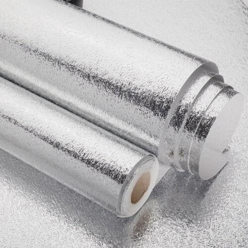 Waterproof Aluminum Foil Kitchen Sticker Nanofilm Oil-proof High Temperature Resistance Kitchen Cabinet Self Adhesive Wallpaper
