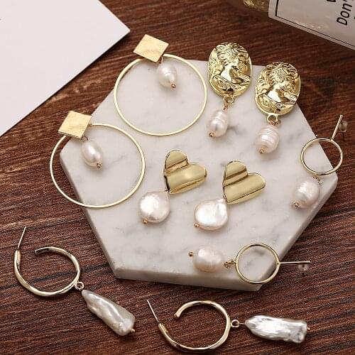 Yobest New Design Round Hollow Drop Earring Metal Gold Geometric Drop Earrings For Women Statement Vintage Jewelry