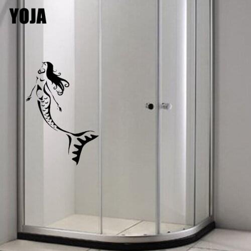 YOJA 23x20.9CM Decorative Accessories Home Wall Stickers Bathroom Mermaid Pattern Applique G2-0027