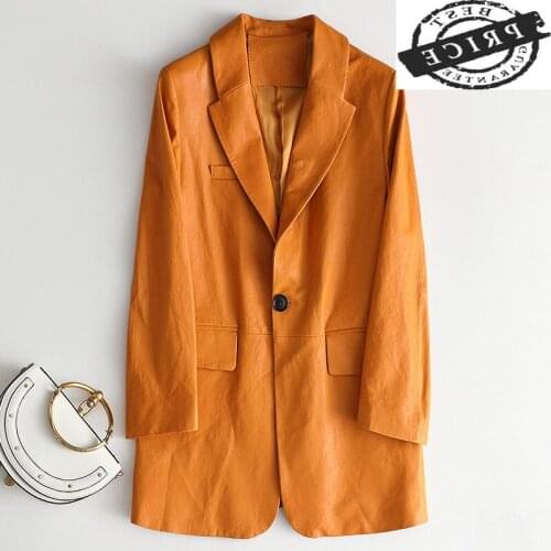 Natural Sheepskin 100% Coat Female Streetwear Genuine Leather Jacket Women Korean Office Ladies Real Leather Jackets Zy05