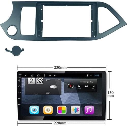 1PC Plastic Fascia Panel Frame for Kia Picanto Morning 2011-2017 Dash Mount Kit 2 Din 9INCH Car Radio Installation DVD GPS MP5