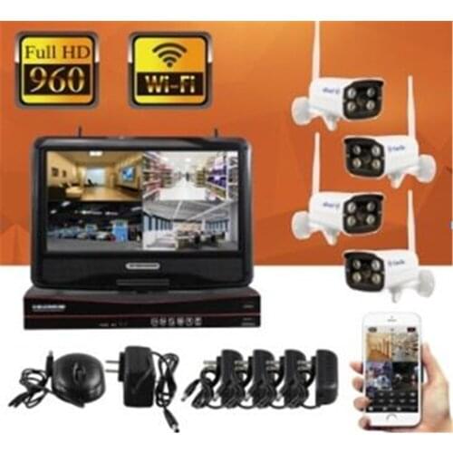 10 Inch 4CH Wireless WIFI IP Camera NVR Kit