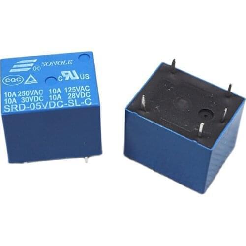 100PCS Power Relay SRD-05VDC-SL-C SRD-05VDC T73 5V 10A DIP-5PIN SONGLE New original