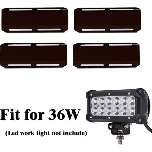 4PCS Snap on Black Lens Protective Cover Amber Red Green Clear Blue Shell For 7" inch 36W Led Work Light Bar 4WD ATV FOG LAMP
