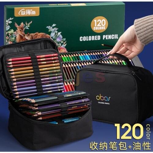 48/72/120/150/200 Color Professional Oil Colored Pencil Wood Soft Watercolor Pencil For School Draw Sketch Art Supplies with bag