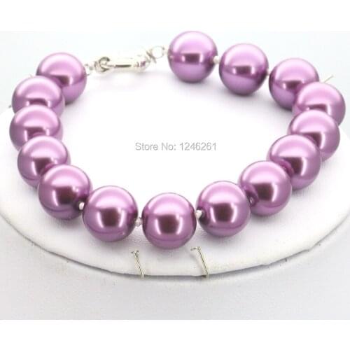 Accessories Christmas Gifts 10mm Purple Glass Round Pearl Beads Bracelet Jewelry Making Design Women Girls