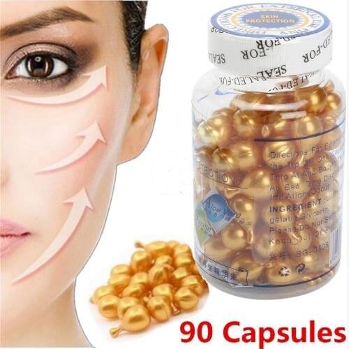 90Pcs/bottle Vitamin E Extract Face Cream Anti Wrinkle Whitening Cream Anti Aging Moisturizing Essence Wrinkle Remove Face Care