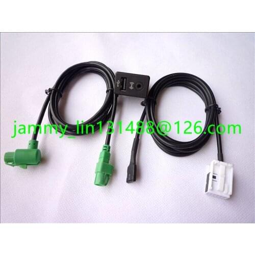 Car Radio Cable Aadaptor USB AUX cable wire FOR BMWW 6512 9343207-01 6512 9302155-01 E6 COMBOX BMWRCD213-22