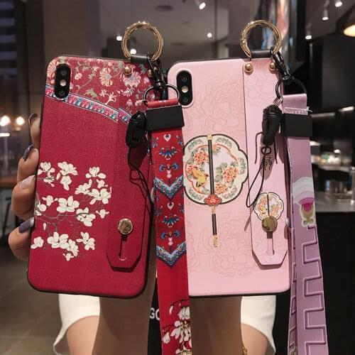 3D Embossed Cases Phone Case for Samsung S10e S8 S9 S10 S20 Ultra Plus Note 8 9 10 Plus Wriste Stap Lanyard Back Covers