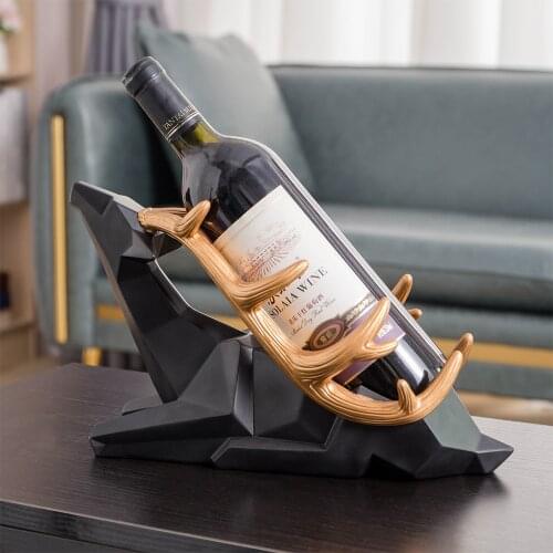 Creative Cartoon Deer Resin Wine Rack Foreign Wine Whiskey Accessories Modern Home Decoration Living Room Office Decoration