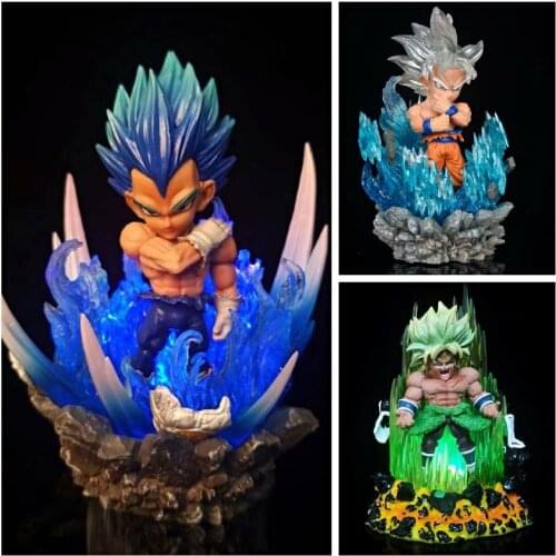 Dragon Ball Super Saiyan Figure Led Glowing Vegeta Pvc Action Figures Toys Anime Kakarotto Son Goku Model Collect Home Decor