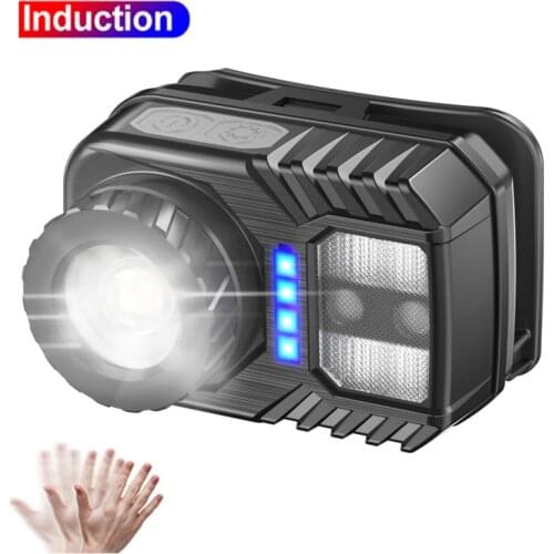 Sensor Headlight XPG+COB Rotating Zoom LED Waterproof Head Flashlight Body Motion Sensor Headlamp USB Rechargeable Camping Torch