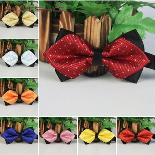 HUISHI Mens Suit Polyester Bowtie Women Dot Bowties Dress Sharp Corner For Wedding Party Slim Cravat Set Bow Ties Gift Hot Sale