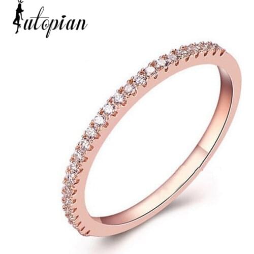 Italina Rigant Valentines Day Gift Rings For Woman With Austrian Crystal Stellux Rose gold Color Top Quality #RG91668