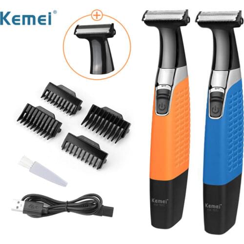 Kemei 1910 Mens Trimmer USB Cordless Electric Shaver Waterproof Trimmer Hair Trimmer Male Facial Beauty Tool With Single Blade