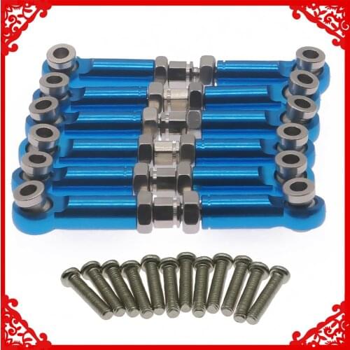 6 pcs Alloy steel tie rod set camber link Turnbuckles for rc hobby model car 1/18 Wltoys A959 A969 A979 K929 etc upgraded parts