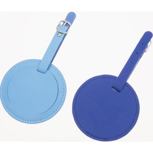 Leather Suitcase Solid Color Round Luggage Tag Label Bag Pendant Handbag Travel Accessories Name ID Address Tags LT27A