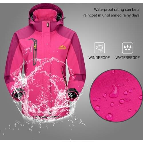 Lixada Waterproof Ski Jacket Women Ski Suit Thermal Windproof Raincoat Sportswear Outdoor Fleece Thick Hooded Windproof Clothing