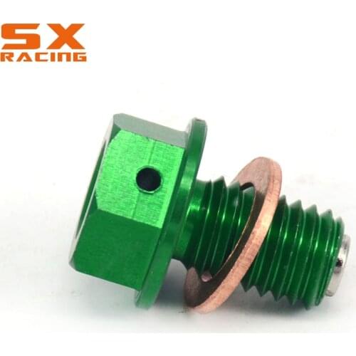 Motorbike CNC Billet Magnetic Oil Drain Plug Bolt For KAWASAKI KX65 KX85 KX100 KX125 KX250 KX500 KX250F KX450F KLX250 D-TRACKER