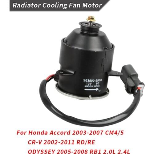 Radiator Cooling Fan Motor For HONDA ACCORD 2003-2007 CM4/5 CR-V 2002-2011 RD/RE ODYSSEY 2005-2008 RB1 2.0L 2.4L 19030-RAA-A01