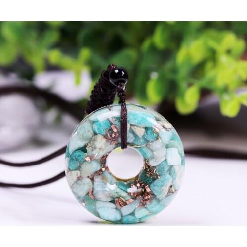 Natural Amazonite Pendant Chakra Healing Yoga Energy Crystal Pendant Reiki Symbol Female Gift Jewelry