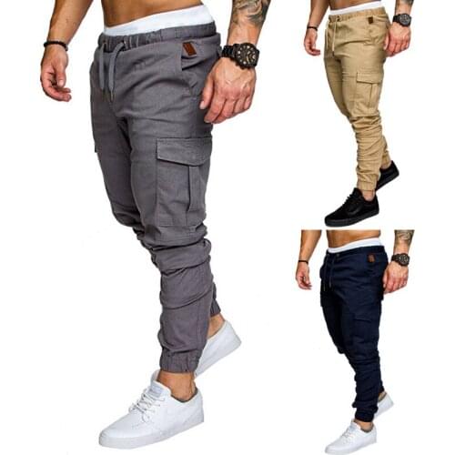 2021 Spring Autumn New Multi-Pocket Overalls Mens Foreign Trade Sports Leg Pants Wholesale European Casual Pants /40
