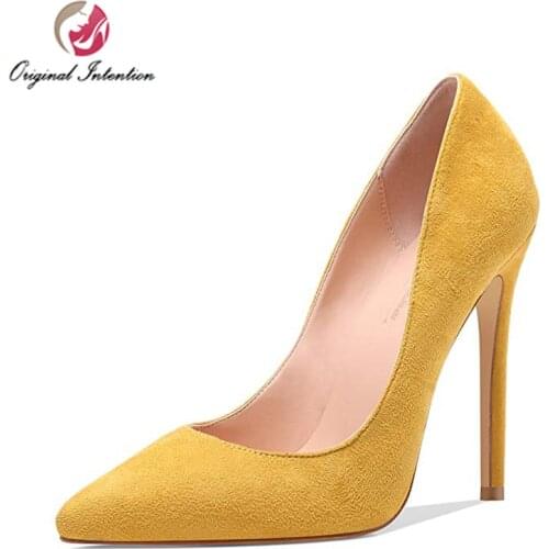 Original Intention Women Concise Spring Autumn Pumps Shoes Woman Super High Heels Slip-on Stiletto Heels Pumps Chaussures Femme
