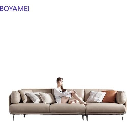 Luxurious, modern, simple, large nordic leather sofa living room type combination gray leather Hong Kong-style sofa latex