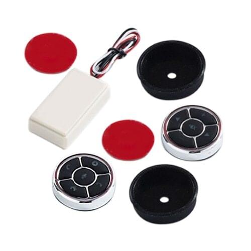 Silver Universal 12V Wireless Car Steering Wheel Button Key Remote Control Controller for Stereo DVD GPS With Night Light