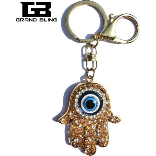 Evil Eye Theme Hand of Fatima Charm jewelry for Handbag Decoration Ornament Fantastic 3D Key Chain Gift