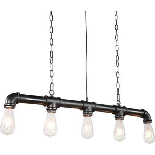 Retro Edison led pendant light vintage iron 3/5 heads water pipe hanging light Bar dining room KTV restaurant decoration