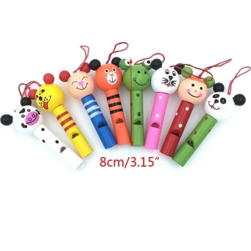 Y3NF 5x Cartoon Animal Whistle Wooden Sound Toys Musical Instrument Gift for Boys Girls Kid Party Favors Classrooms Rewards