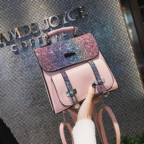 2021 Summer New Womens Backpack Sequined Travel Bag One Shoulder Outdoor Fashion Leisure
