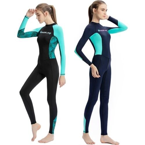 Long Sleeve Rash Guard Women One Piece Wetsuit Swimming Diving Suit Snorkeling Surfing Swimwear Beach Wear Body Suits
