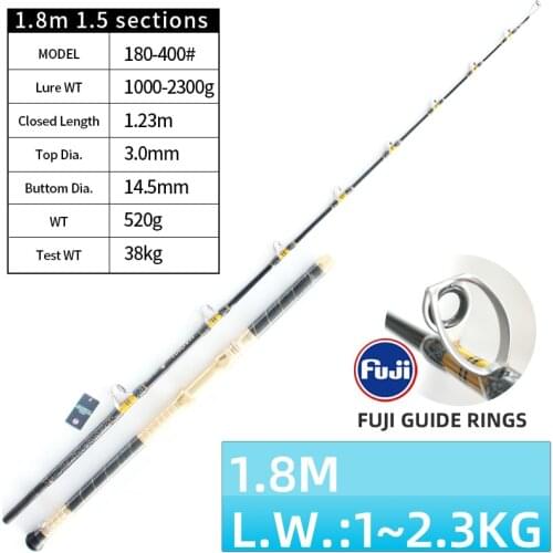 1.8m Lure Weight 1000g to 3000g HAOYUworkshop Solid Glass Fiber Soltwater DeepSea Boat Fishing Rods Made In China