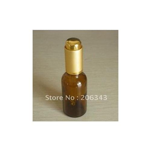 15ml brown/green/blue essential oil bottle withgold electronic aluminum press pump cap+glass dropper