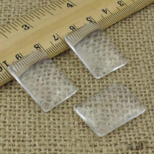 18x30mm Rectangle Flat Back Clear Crystal Glass Cabochon Dome Cameo Jewelry Finding,Clear Glass Thickness:6mm 4pcs/lot (K02991)