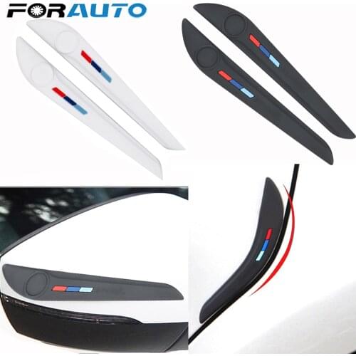2 Piece/set Car Door Side Edge Protector PVC Bumper Rear View Mirror Anti-Collision Strip Scratch Sticker Styling Moulding