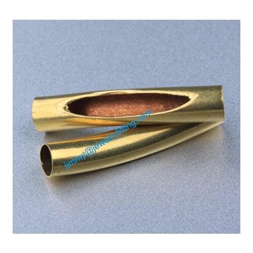 2013 New Jewelry findings Raw Brass opened Bent Tubing tube spacer tube beads for bracelet 7*40mm