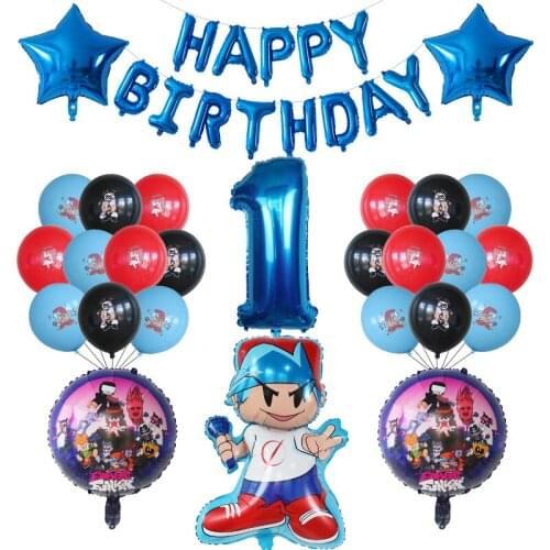 27pcs Friday Night Funkin Number Balloons Sets Birthday Party Decorations For Kids Halloween Navidad Party Supplies Home Decor
