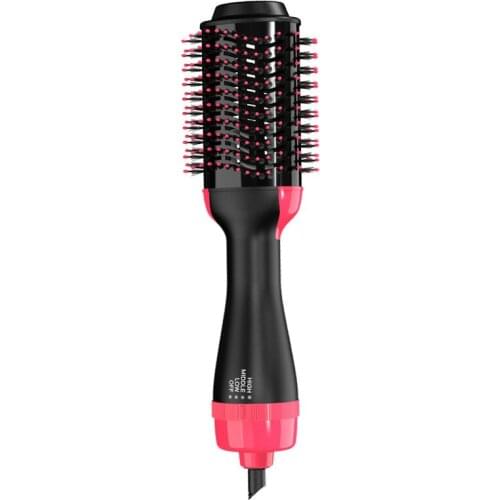 3-In-1 Hair Brush Dryer 3 Heating Gears Hot Air Straightener Curler Hair Styler for Women, Fast Drying Volumizer Black