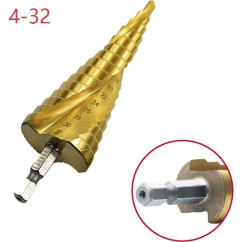 4-32mm hexagon handle straight groove spiral groove step taper for metal bit High Speed Steel Wood Drilling Power Tool