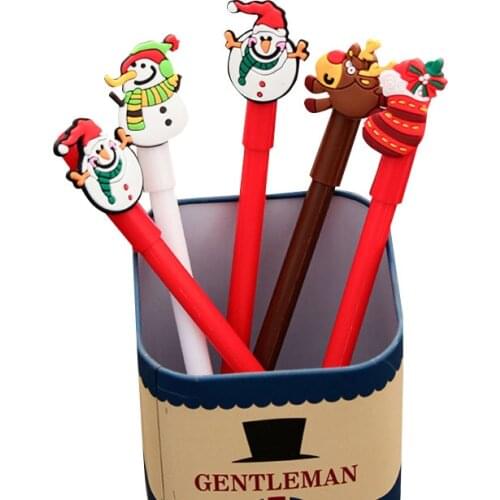 4 Pcs/lot Novelty Christmas Deer Snowman Neutral Pen black 0.38MM black Gel pen School Office Supplies 4 Design Christmas Gifts