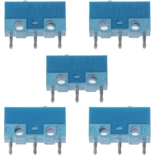 YYDS 5Pcs Original HUANO White Dot Blue Shell 0.74N Mouse Micro Switch Silver Alloy Contacts 20 Millions Lifetime