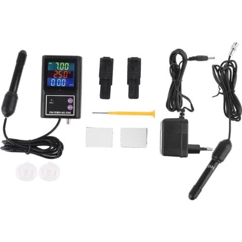 4-in-1 Water Quality Analyzer Online Monitor pH Temperature EC TDS Meter Tester for Aquariums, Ponds, Agriculture PH-260