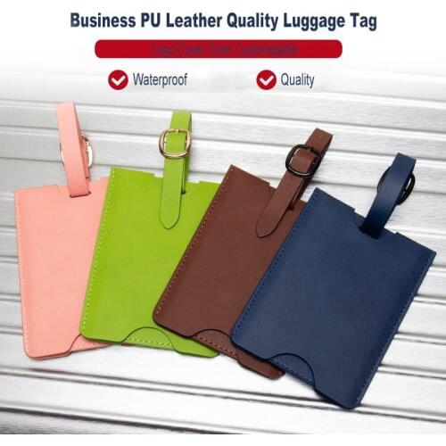 PU Leather Luggage Tag Women Travel Accessories Solid Suitcase ID Address Holder ID Holder Tag Portable Label Bag ZSLT03