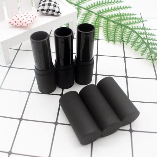 5pcs Black Matte Plastic Lipstick Empty Tube 12.1mm Caliber Cosmetic Lip stick Packaging Container