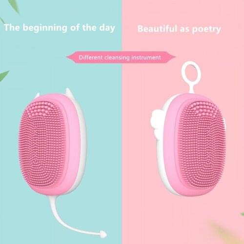 Cleansing Brush Electric Washing Brush Facial Massager Cleansing Instrument Silicone Cleaning Brush Cartoon Cleansing Instrument