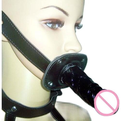 Adult Strap On Penis Dildo Gag with Soft Faux Leather Panel Bondage Fetish Restraint SM Sex Products